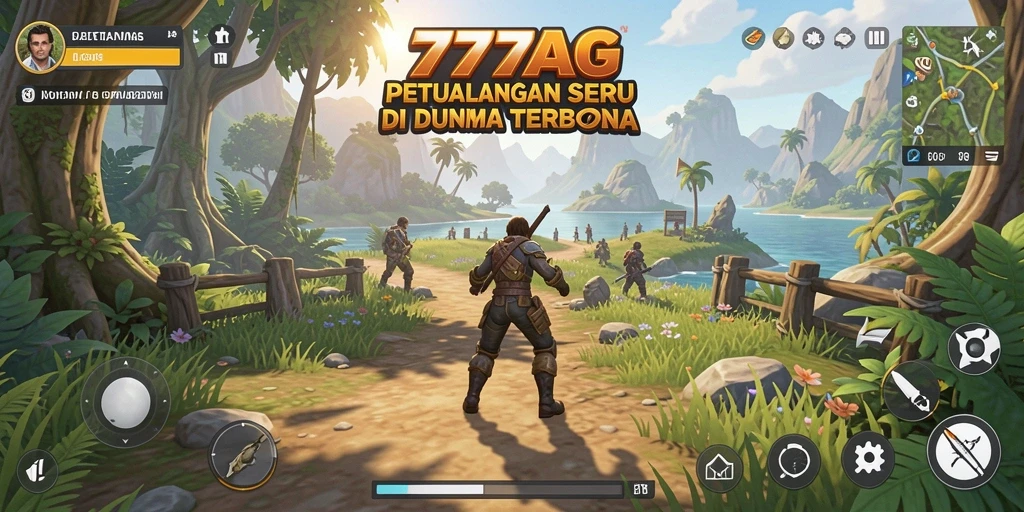 Tangkapan layar gameplay Open World 777AG menunjukkan dunia yang luas dan beragam.