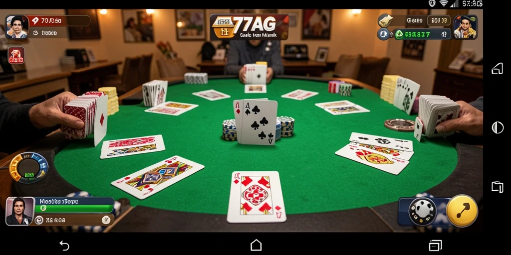 Tampilan gameplay seru Gaple di 77AG.