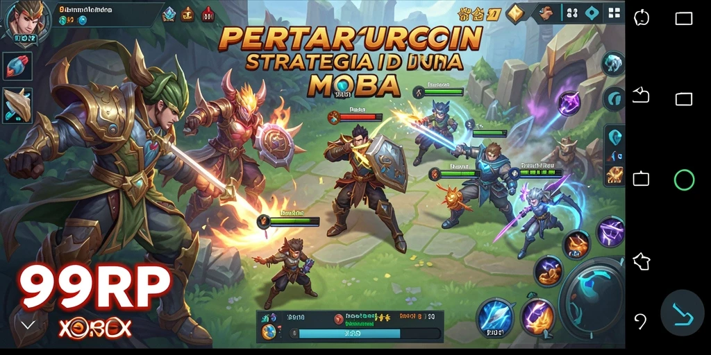 Screenshot gameplay yang menarik dari <strong>99RP</strong> di arena MOBA.