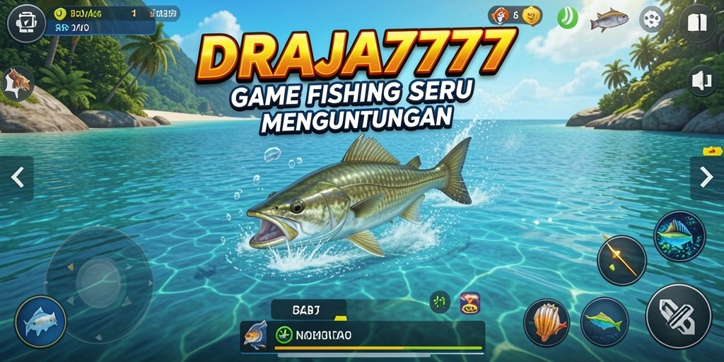 Screenshot utama DRAJA777 menampilkan gameplay Fishing yang mendebarkan.