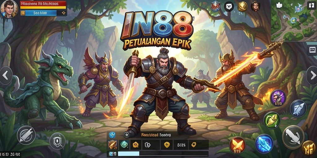 Tampilan gameplay epik dalam dunia RPG IN88.