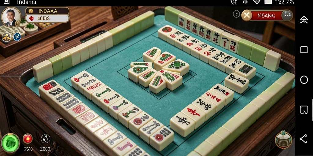 Tampilan gameplay INDAAA menampilkan keseruan bermain Mahjong.