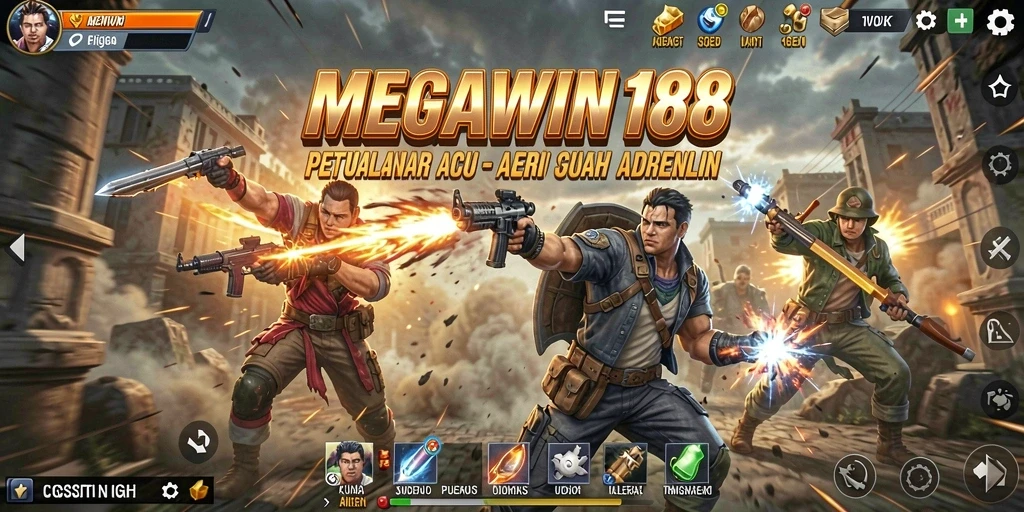 Screenshot menunjukkan aksi intens dari gameplay MEGAWIN188.
