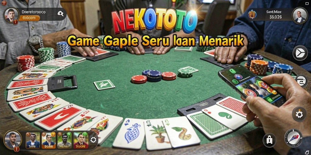 Tampilan gameplay seru di NEKOTOTO dengan fitur Gaple yang menarik.