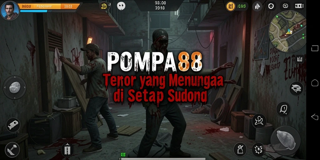 Screenshot POMPA88 menampilkan suasana menyeramkan dalam gameplay yang intens.