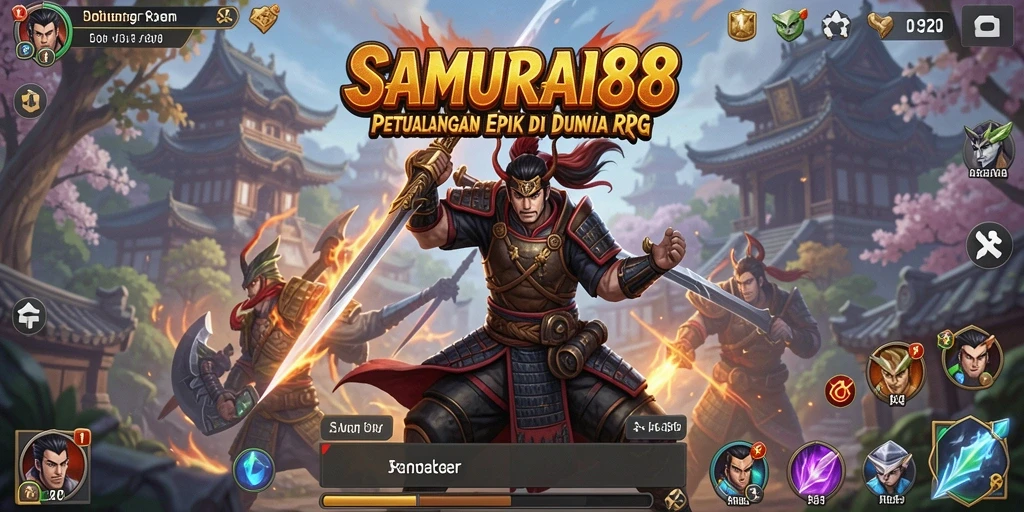 Tampilan gameplay SAMURAI88 yang menegangkan dengan aksi samurai.
